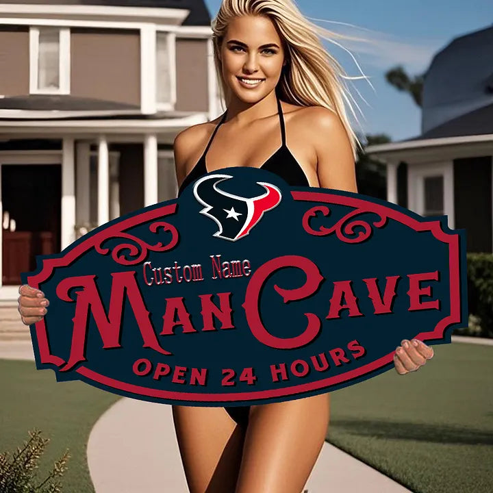 Custom Name Houston Texans Man Cave&Diva Cave Sign