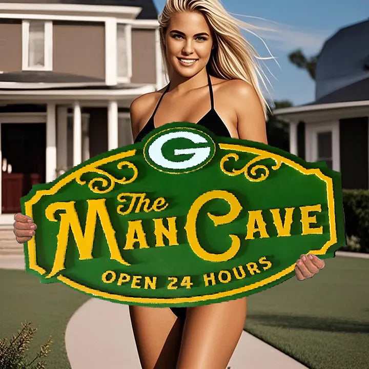 Custom Name Green Bay Packers Man Cave&Diva Cave Sign