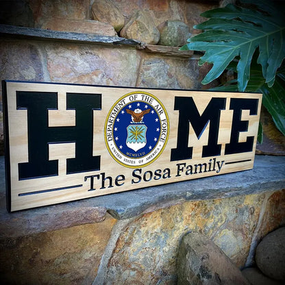Military Custom Carved Personalized Name Family Wood Sign