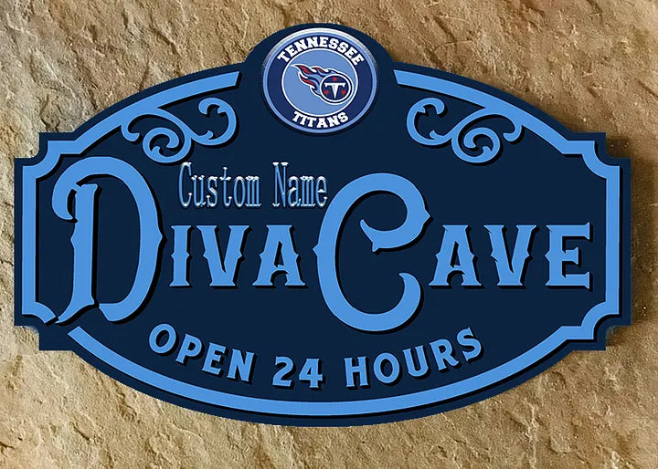 Custom Name Tennessee Titans Man Cave&Diva Cave Sign