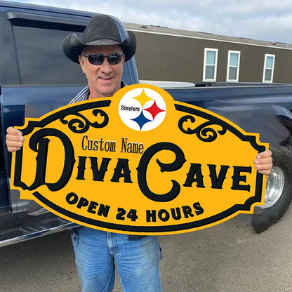 Custom Name Pittsburgh Steelers Man Cave&Diva Cave Sign