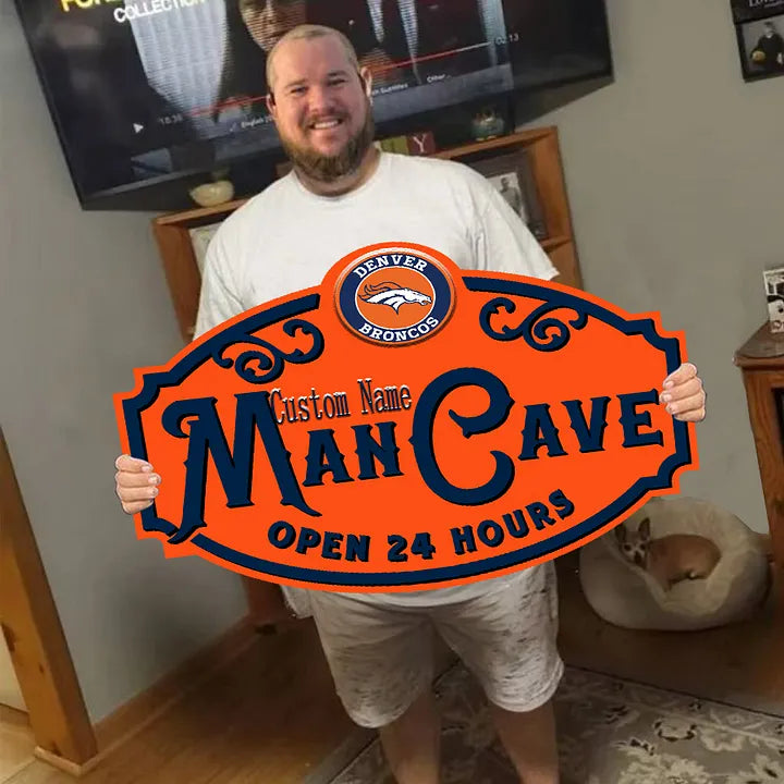 Custom Name Denver Broncos Man Cave&Diva Cave Sign
