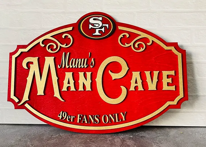 Custom Name San Francisco 49ers Man Cave&Diva Cave Sign