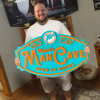 Custom Name Miami Dolphins Man Cave&Diva Cave Sign