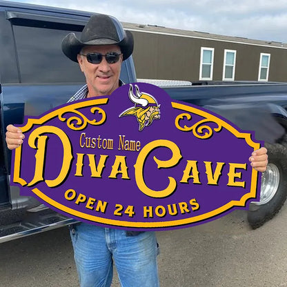 Custom Name Minnesota Vikings Man Cave&Diva Cave Sign