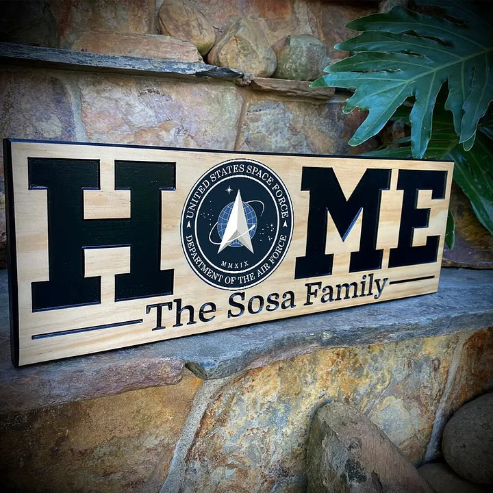 Military Custom Carved Personalized Name Family Wood Sign