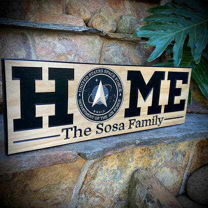 Military Custom Carved Personalized Name Family Wood Sign