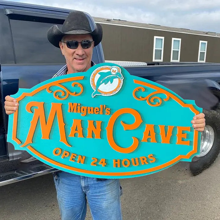 Custom Name Miami Dolphins Man Cave&Diva Cave Sign