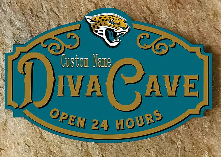 Custom Name Jacksonville Jaguars Man Cave&Diva Cave Sign