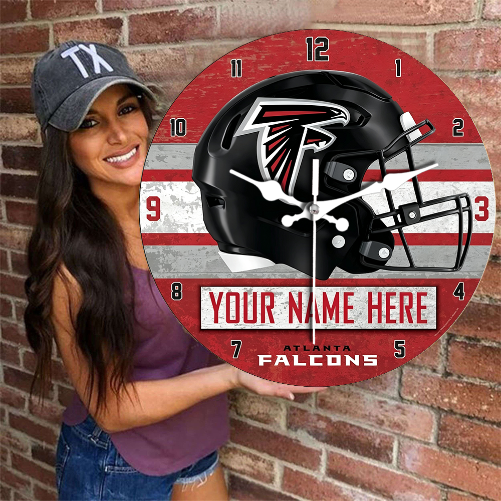 Atlanta Falcons Personalized Custom Round Wall Clock