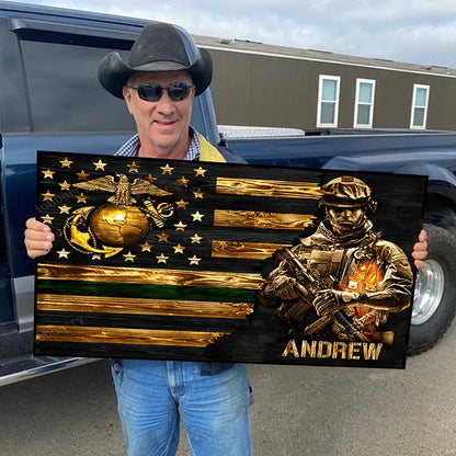 Personalized Wood Military Flag Board