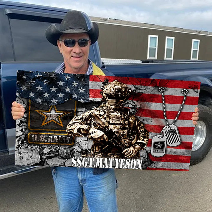 🔥2024 Hot Sale 🔥Personalized Custom Military  Wooden Flag Board