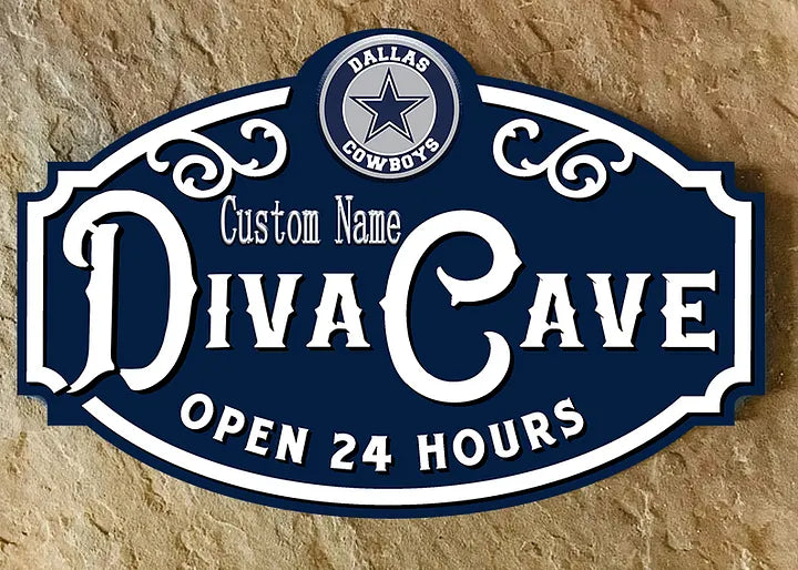 Custom Name Dallas Cowboys Man Cave&Diva Cave Sign