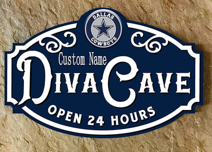 Custom Name Dallas Cowboys Man Cave&Diva Cave Sign