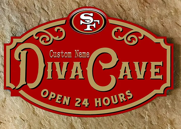 Custom Name San Francisco 49ers Man Cave&Diva Cave Sign