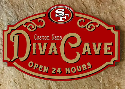 Custom Name San Francisco 49ers Man Cave&Diva Cave Sign