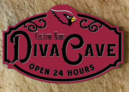 Custom Name Arizona Cardinals Man Cave&Diva Cave Sign