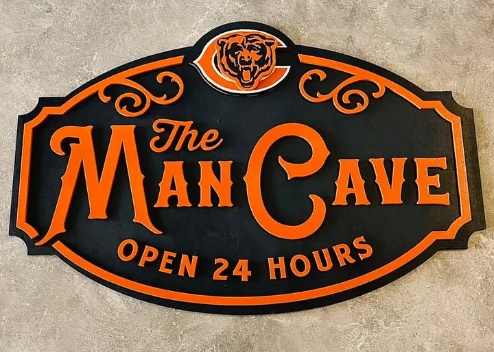 Custom Name Chicago Bears Man Cave&Diva Cave Sign