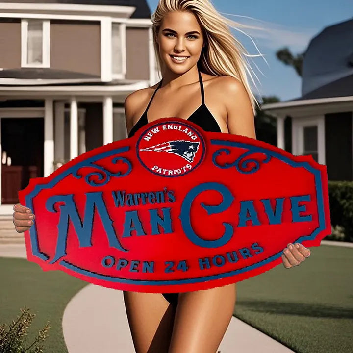 Custom Name New England Patriots Man Cave&Diva Cave Sign