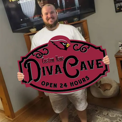 Custom Name Arizona Cardinals Man Cave&Diva Cave Sign