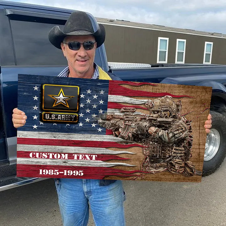 🔥2024 Hot Sale 🔥Personalized Military American Wood Flag