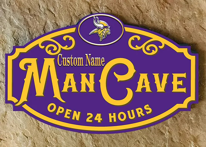 Custom Name Minnesota Vikings Man Cave&Diva Cave Sign