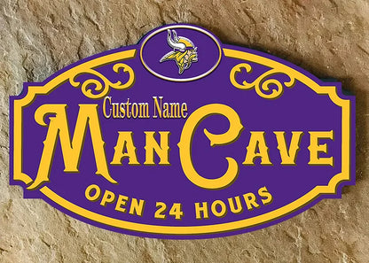 Custom Name Minnesota Vikings Man Cave&Diva Cave Sign