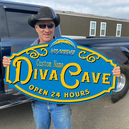 Custom Name Los Angeles Chargers Man Cave&Diva Cave Sign