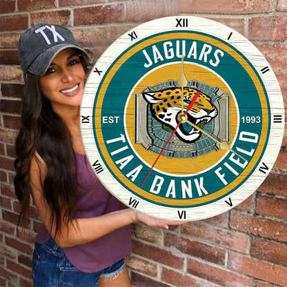 Personalized Custom Jacksonville Jaguars Wooden Wall Clock