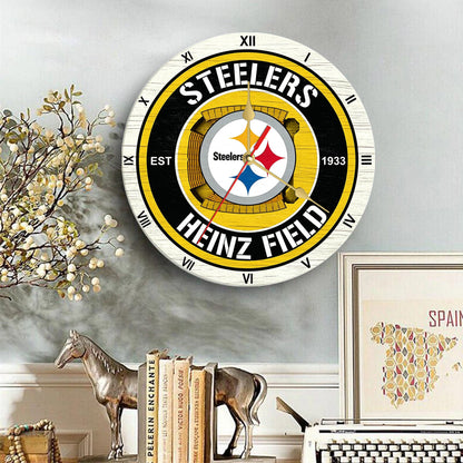 Personalized Custom Pittsburgh Steelers Wooden Wall Clock