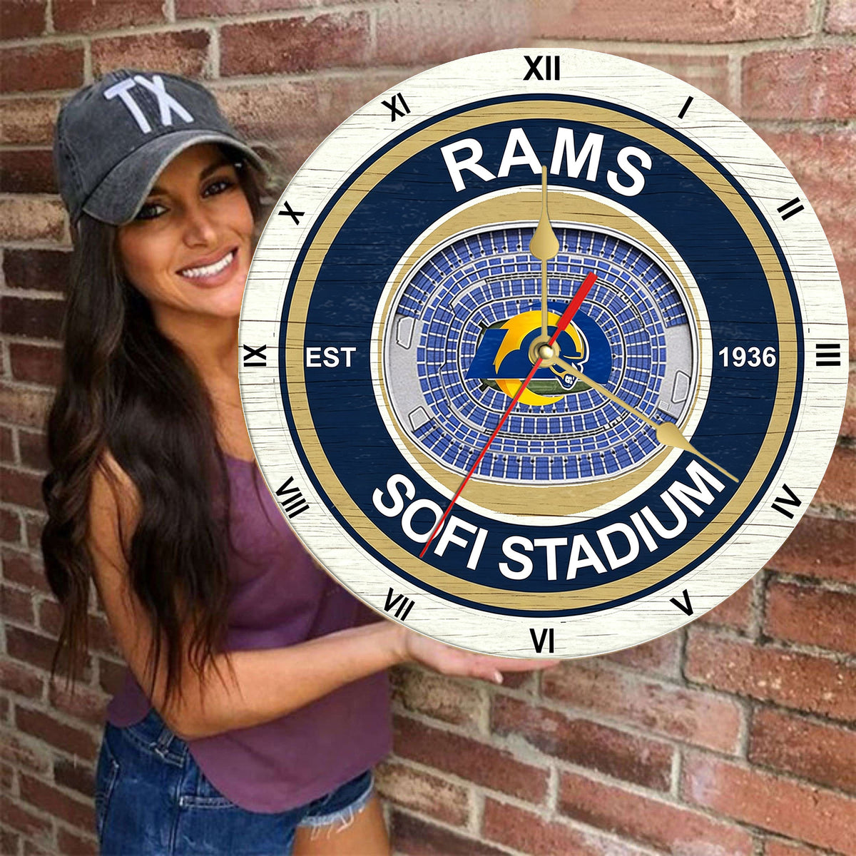 Personalized Custom Louis-Rams Wooden Wall Clock