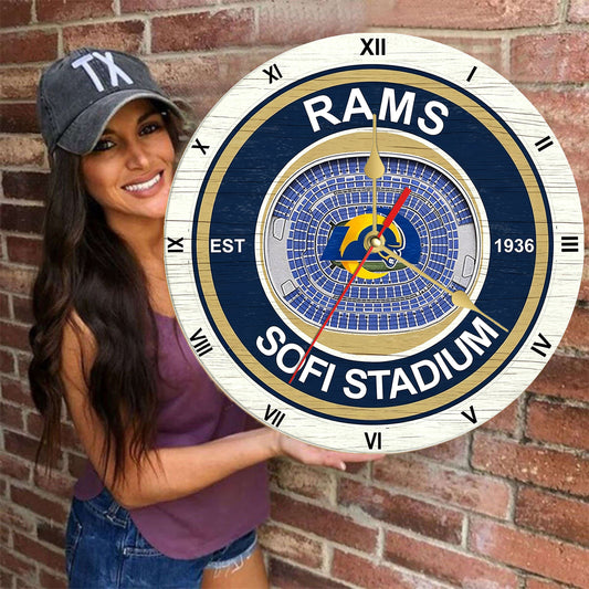 Personalized Custom Louis-Rams Wooden Wall Clock
