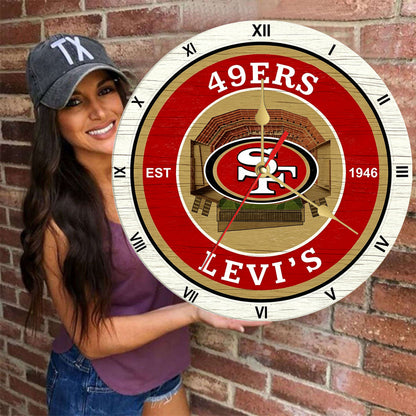 Personalized Custom San Francisco 49ers Wooden Wall Clock