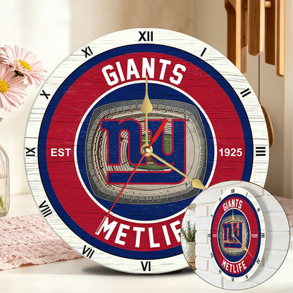 Personalized Custom New York Giants Wooden Wall Clock