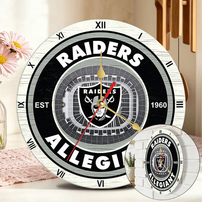 Personalized Custom Las Vegas Raiders Wooden Wall Clock