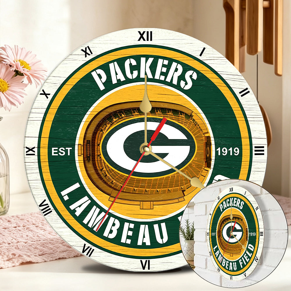 Personalized Custom Green Bay Packers Wooden Wall Clock