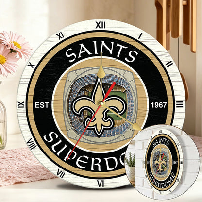 Personalized Custom New Orleans Saints Wooden Wall Clock