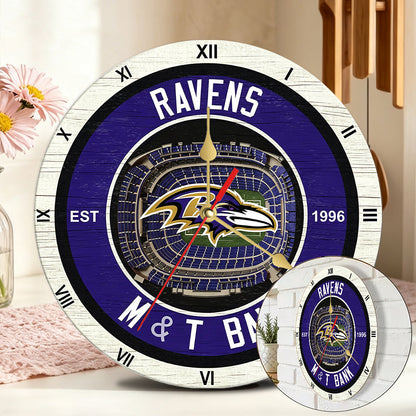 Personalized Custom Baltimore Ravens Wooden Wall Clock