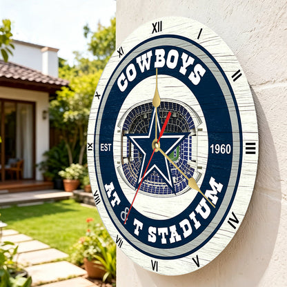 Personalized Custom Dallas Cowboys Wooden Wall Clock