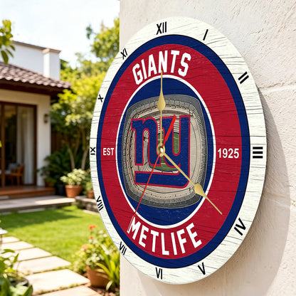 Personalized Custom New York Giants Wooden Wall Clock