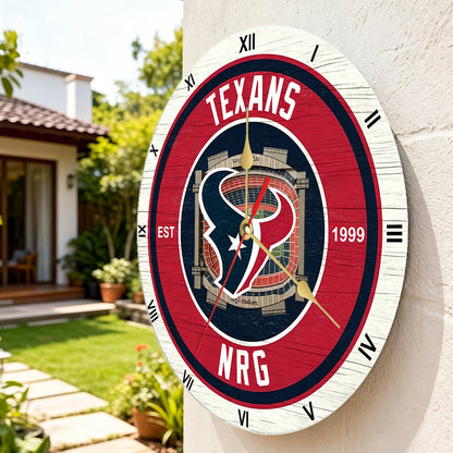 Personalized Custom Houston-Texans Wooden Wall Clock