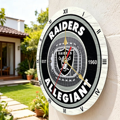 Personalized Custom Las Vegas Raiders Wooden Wall Clock