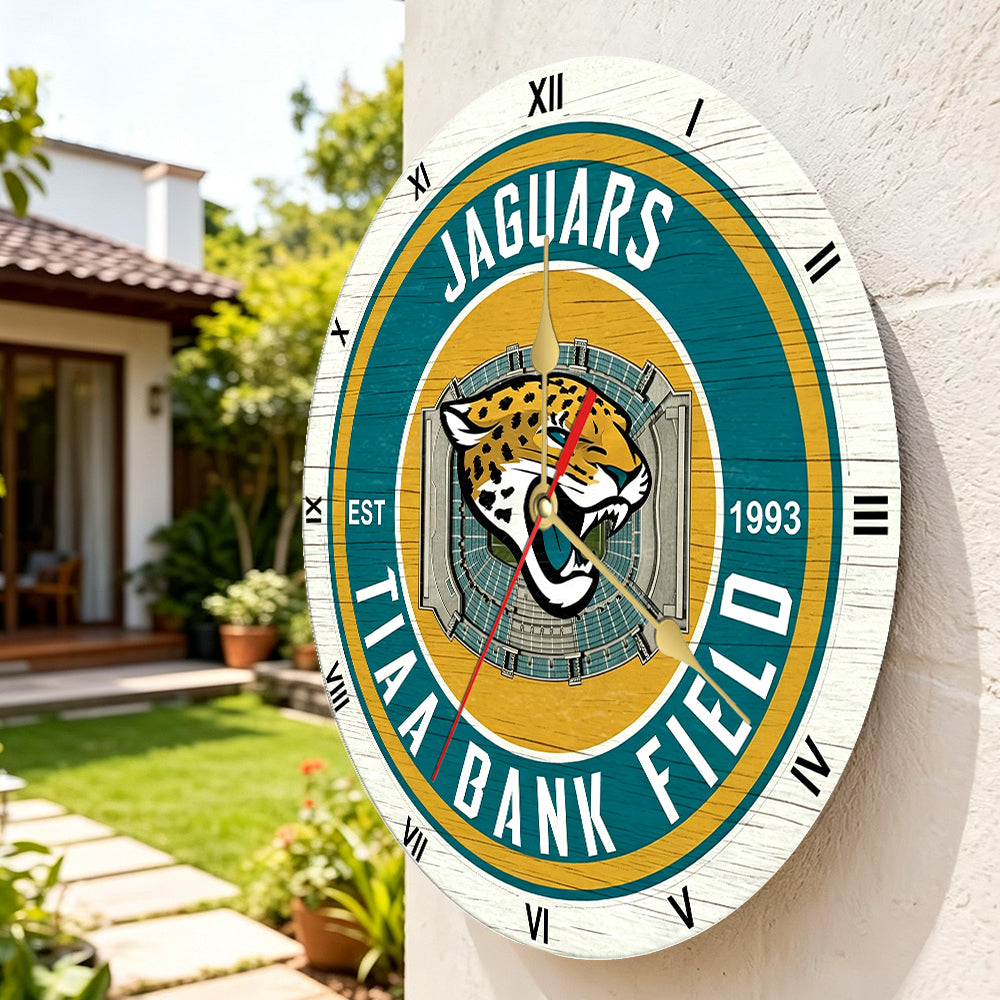 Personalized Custom Jacksonville Jaguars Wooden Wall Clock