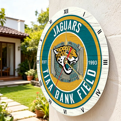 Personalized Custom Jacksonville Jaguars Wooden Wall Clock