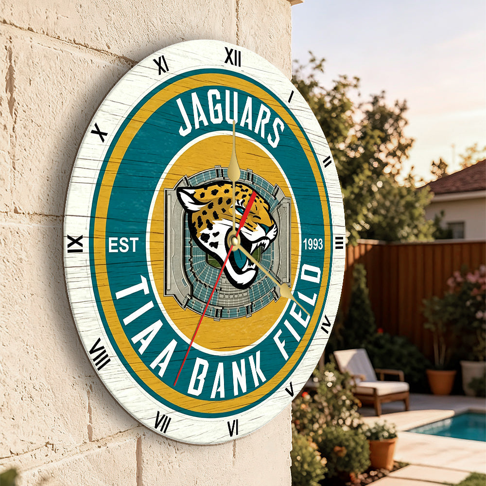 Personalized Custom Jacksonville Jaguars Wooden Wall Clock