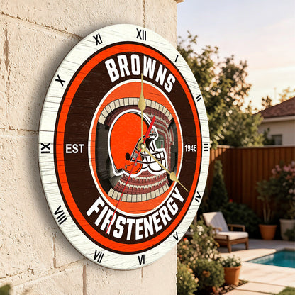 Personalized Custom Cleveland Browns Wooden Wall Clock