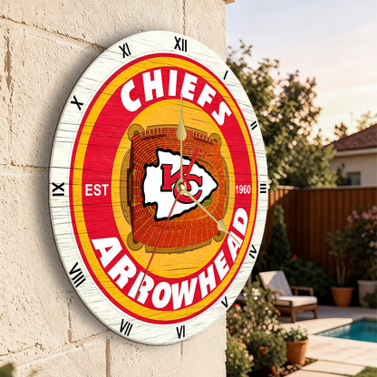 Personalized Custom Kansas City Chiefs Wooden Wall Clock