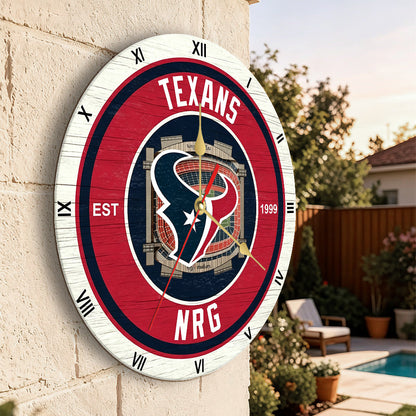 Personalized Custom Houston-Texans Wooden Wall Clock