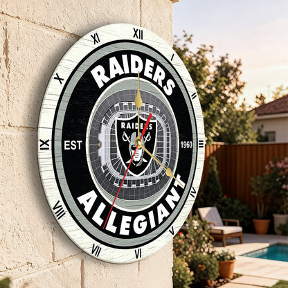Personalized Custom Las Vegas Raiders Wooden Wall Clock
