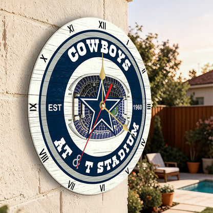 Personalized Custom Dallas Cowboys Wooden Wall Clock